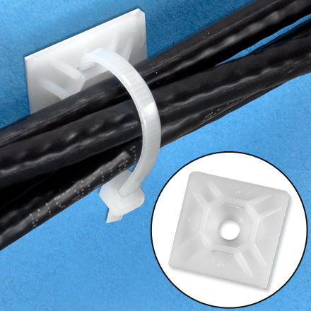 1 <span class='fraction'>1/2</span> x 1 <span class='fraction'>1/2</span>" Natural Cable Tie Mounts