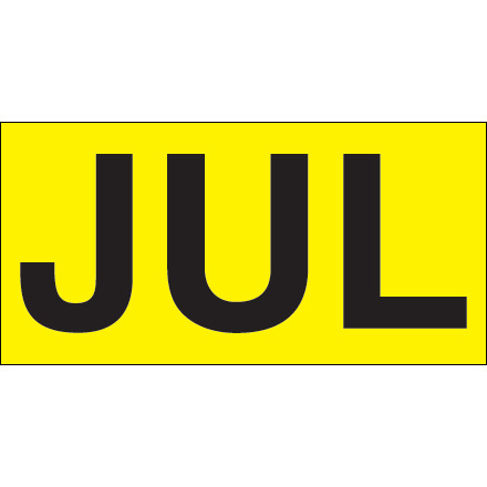 3 x 6" - "JUL" (Fluorescent Yellow) Months of the Year Labels