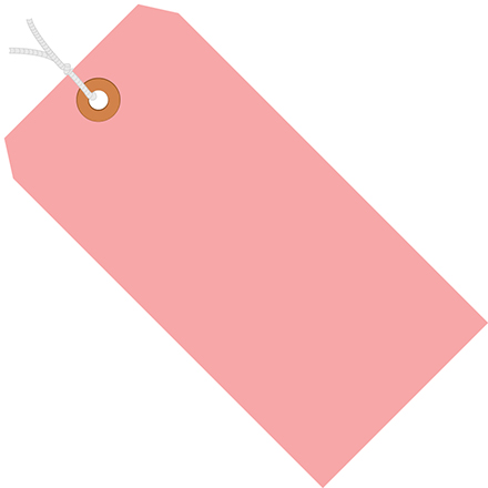 2 <span class='fraction'>3/4</span> x 1 <span class='fraction'>3/8</span>" Pink 13 Pt. Shipping Tags - Pre-Strung