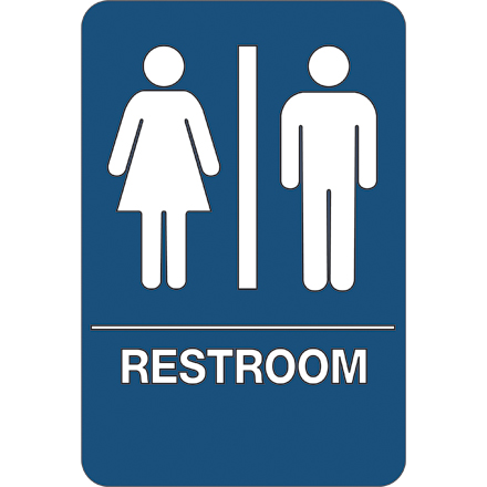 "Men/Women Restroom" ADA Compliant Plastic Sign