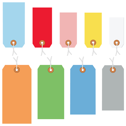 13 Pt. Shipping Tags - Colors Pre-Strung