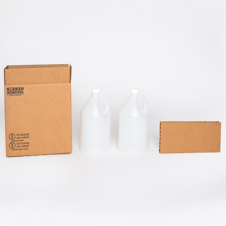 12 x 6 x 12 <span class='fraction'>3/4</span>" 2 - 1 Gallon Plastic Jug Shipper Kit