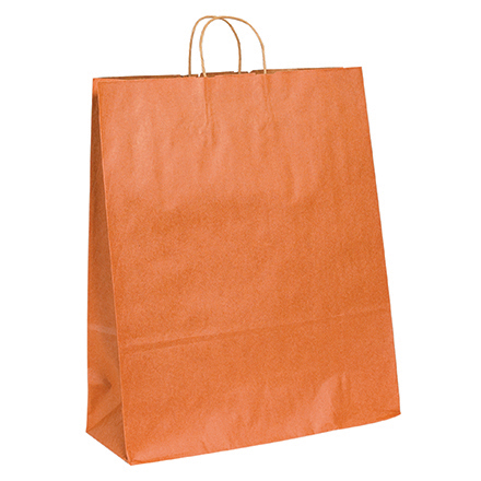 16 x 6 x 19 <span class='fraction'>1/4</span>" Orange Tinted Shopping Bags