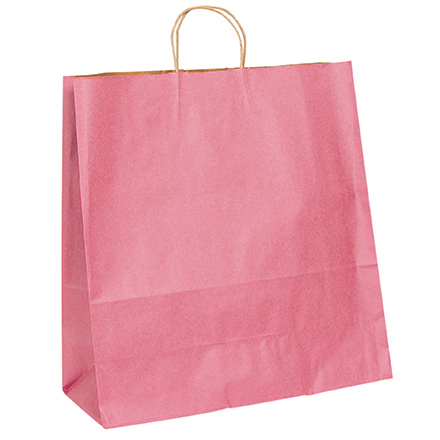 18 x 7 x 18 <span class='fraction'>3/4</span>" Pink Tinted Shopping Bags