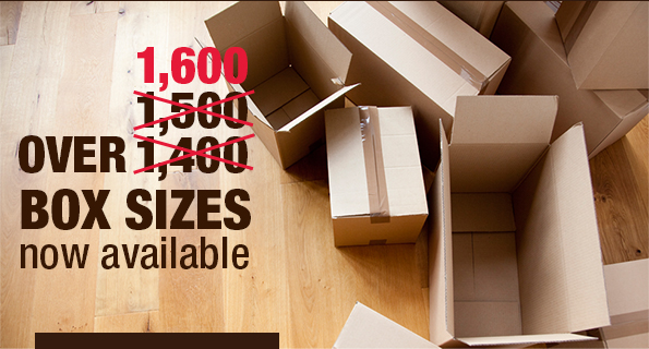 Over 1,600 Box Sizes Now Available