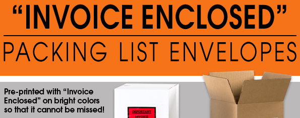 “Invoice Enclosed” Packing List Envelopes
