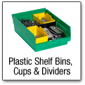 Plastic Shelf Bins, Cups and Dividers